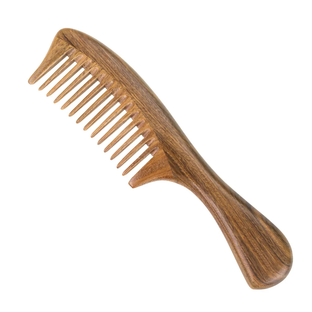 Sandalwood Wide Tooth Hair Comb Natural Wooden Comb Portable Scalp Massage Detangler Lightweight Hair Brush for Women