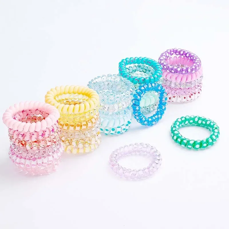 

Oaoleer 6Pcs Colorful Elastic Hair Bands for Women Girls Hair Ties Frosted Spiral Cord Rubber Rope Korean Headwear Accessories