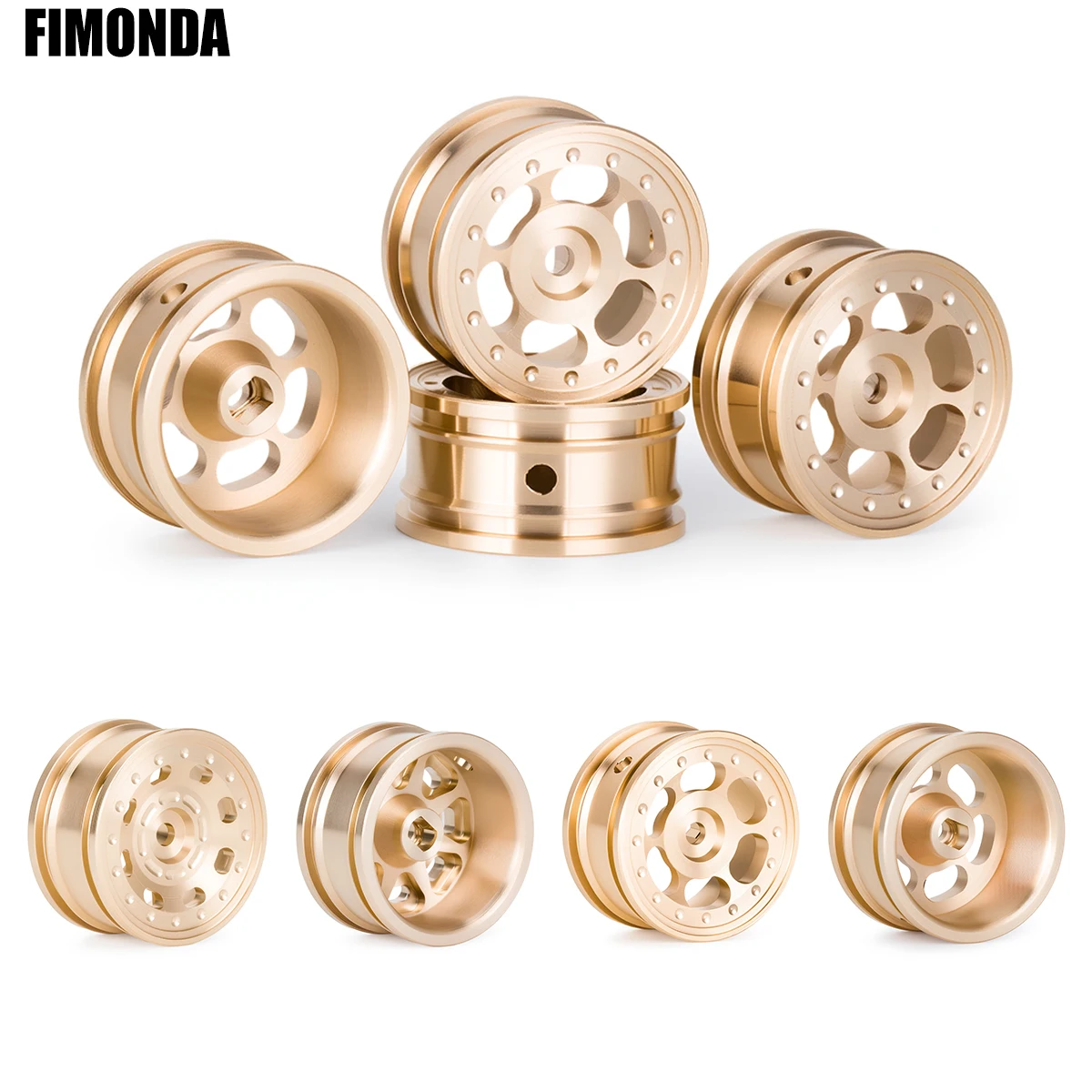 Axial SCX30 0.7인치 황동 휠 업그레이드 4개 1/30 스케일 포드 브론코 4X4 및 지프 랭글러 JLU RC 트럭용