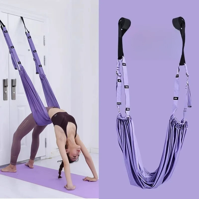 1pc Aerial Yoga Strap Door Hanging Yoga Rope Elastic Stretch Band for Split Backbend Inversion Training