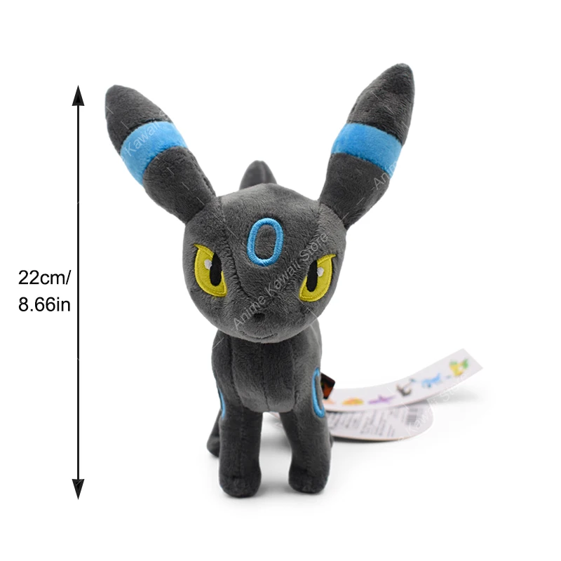 Umbreon juguete de Peluche de Pokémon, muñecos de animales de dibujos animados, Kawaii, Eeveelution, Umbreon