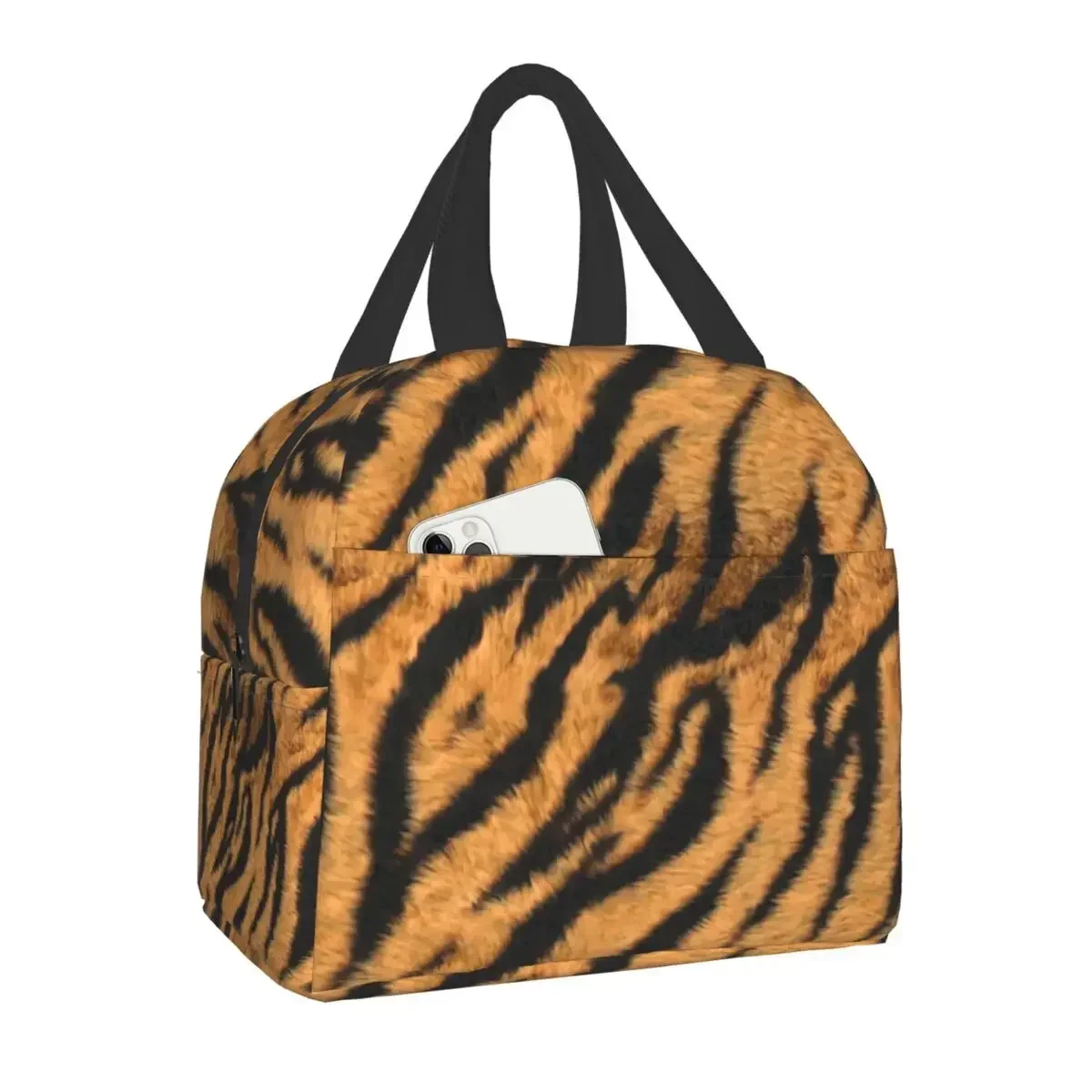 Luxury Animal Skin Tiger Stripe Print Lunch Bag Men Women Cooler Thermal Insulated Lunch Box for Kids School Food Picnic Bags