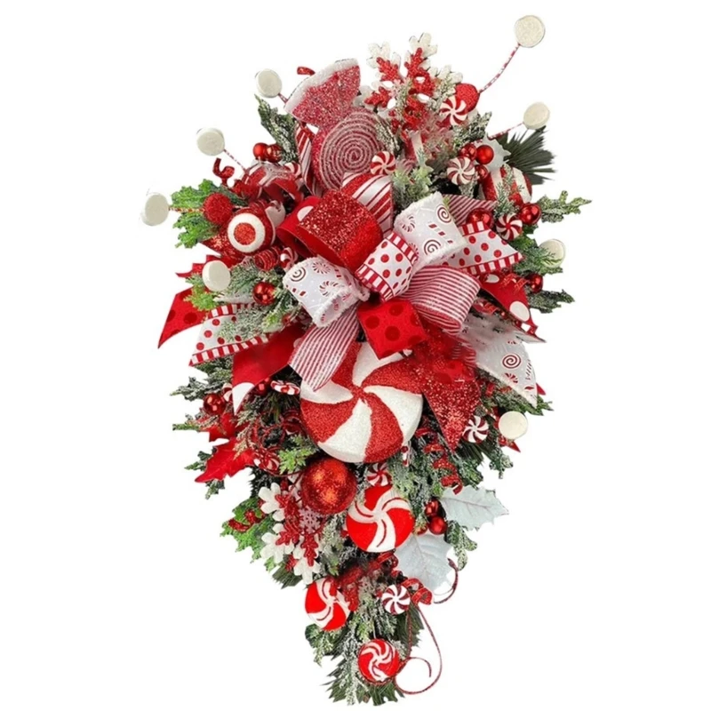 X6HD Decorative Christmas Wreaths Front Door Holiday Festival Door Wall Decorations