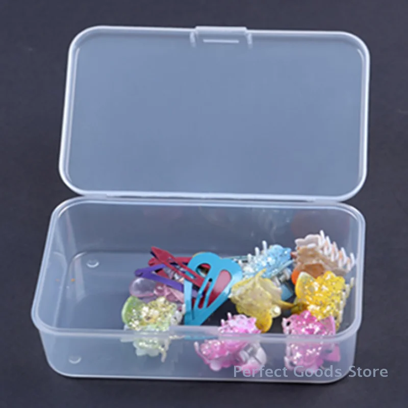 

1PC Plastic Rectangular Transparent Packaging Box Portable Dustproof Single Compartment Storage Box