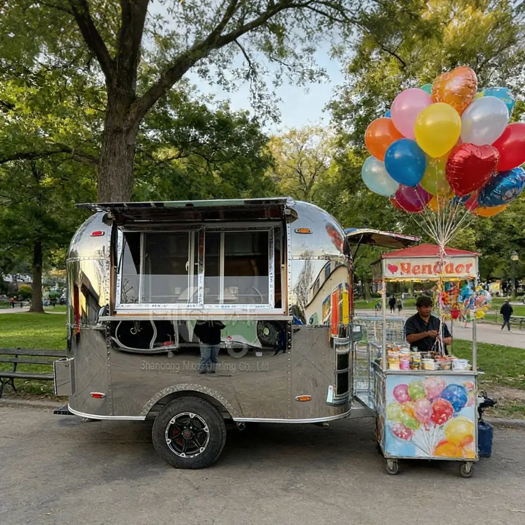 Compact Stainless Steel Mobile Food Van for Coffee Snack Beverage Vending Business Portable Kitchen Trailer
