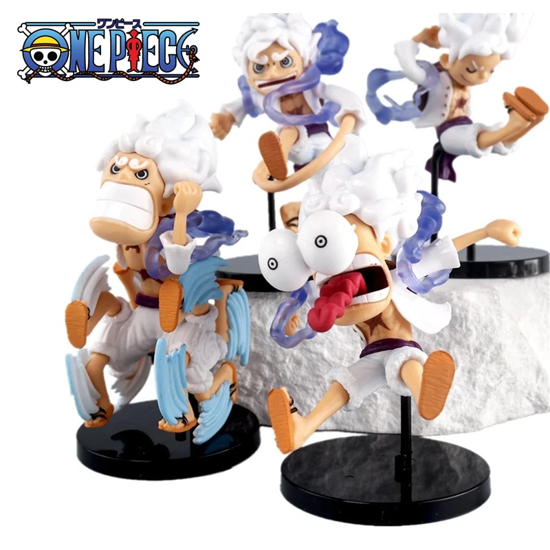 5 ชิ้นชุดอะนิเมะวันพีช Q รุ่น PVC ของเล่นรูปปั้นเกียร์ 5 เทพเจ้าแห่งดวงอาทิตย์ นิก้า ลูฟี่แอ็คชั่นฟิกเกอร์ตัวละครเครื่องประดับเดสก์ท็อป