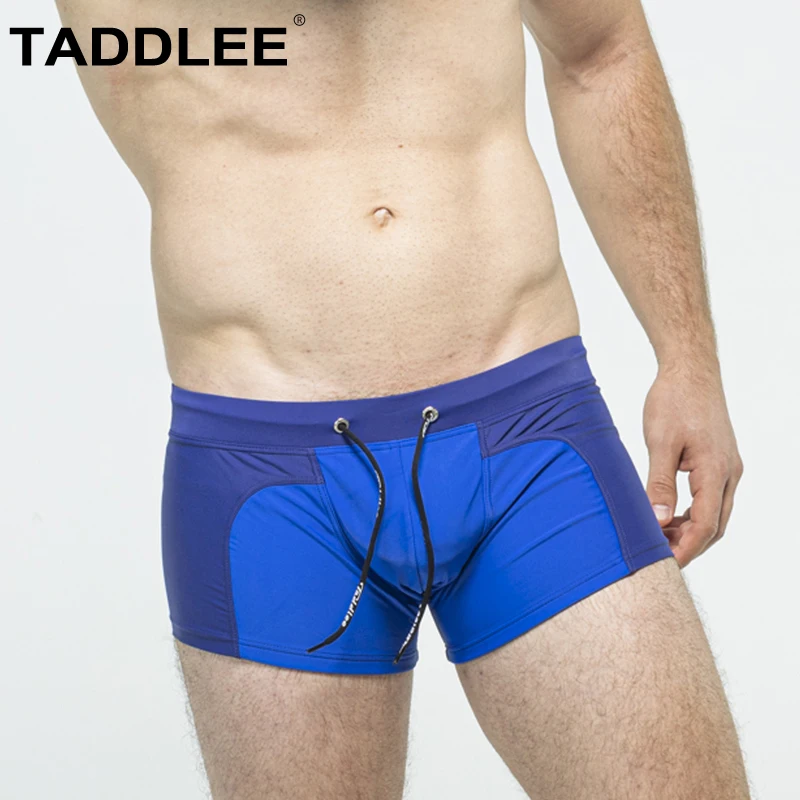 Taddlee Swimsuits Men's Swim Boxer Trunks Sexy Swimwear Square Cut Board Shorts