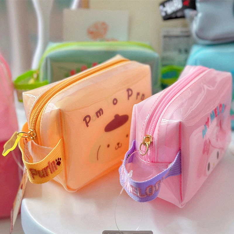 Sanrio hello kitty bolsa de maquiagem kuromi melodia cinnamoroll bolsa de cosméticos bolsa de viagem bolsa de lavagem portátil bolsa de caneta bolsa de moedas