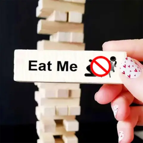 48PCS Block Tower Game Couple Activities Date Night Ideas Valentine Tumbling Tower Stacking Blocks Game For Couples Night Party