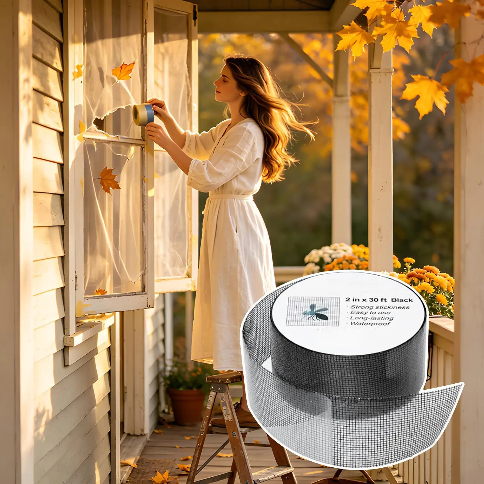 Adhesive Mend Patches Window Screen Repair Tape Universal Mesh Repair Patch For Porch RV Balcony Home Bedroom Living Room