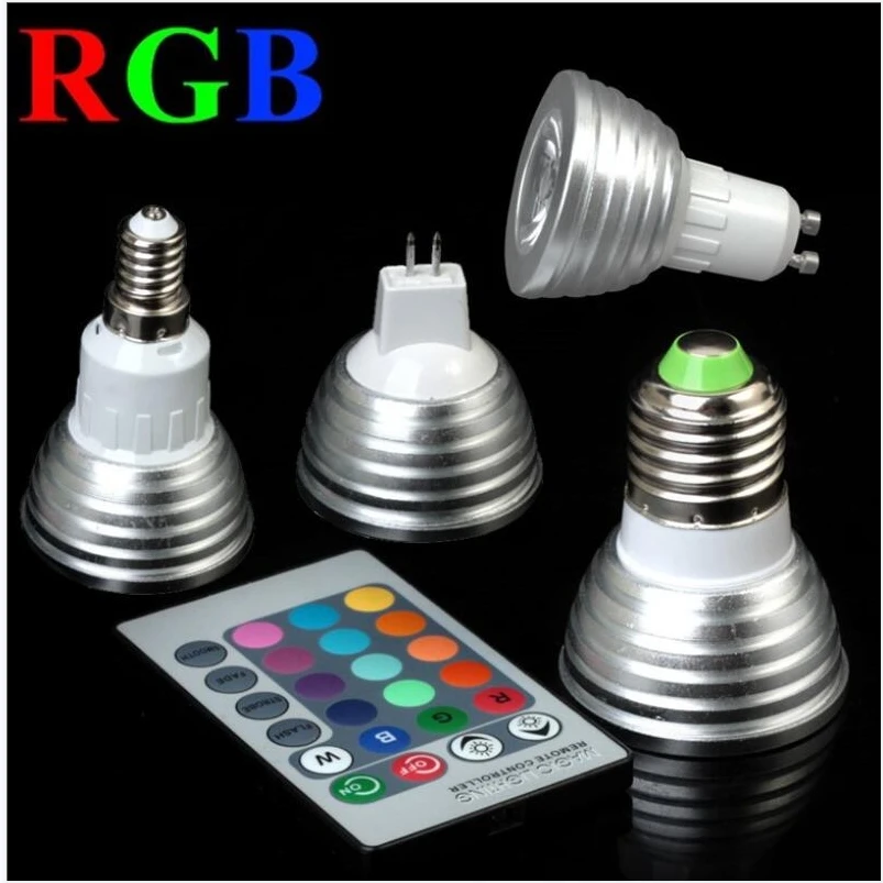 Ampoules de budgétaire LED RVB à intensité variable avec télécommande, GU10, décoration de la maison, document, vacances magiques, éclairage RVB, 5W