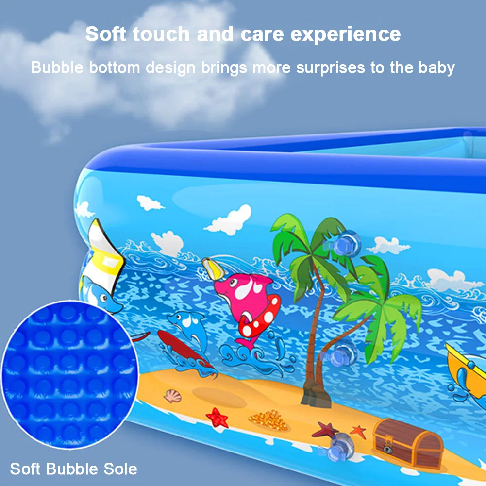 

Inflatable Swimming Pool PVC Baby Bath Bathtub Cartoon Pattern Water Play Pool for Summer Outdoor Indoor
