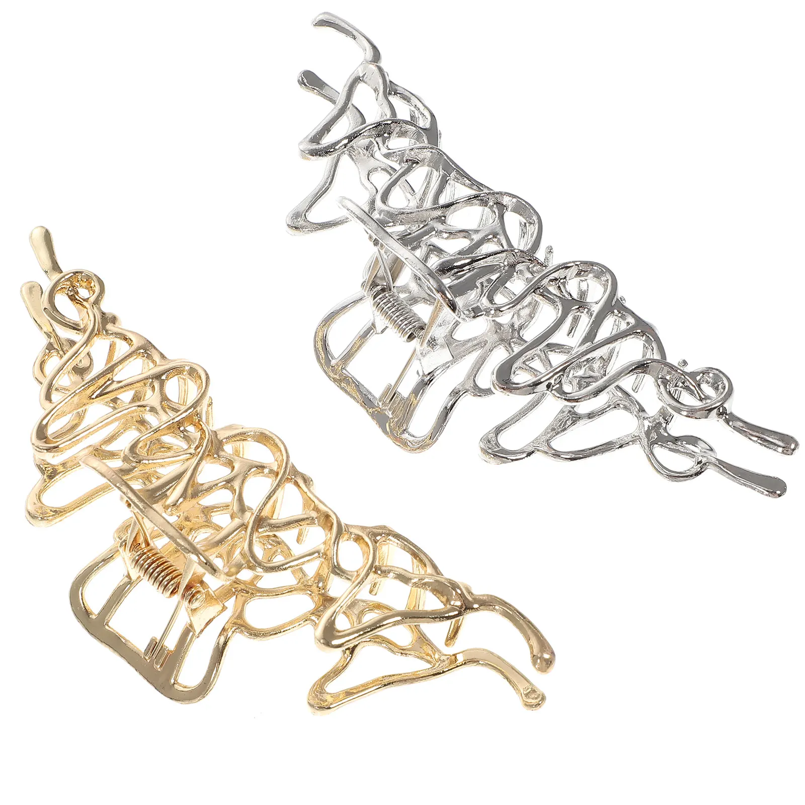 

2Pcs Claw Clips Durable Elegant Styling Tool Accessories Thick Hair Women Headdress Jaw Clasp Hair Care