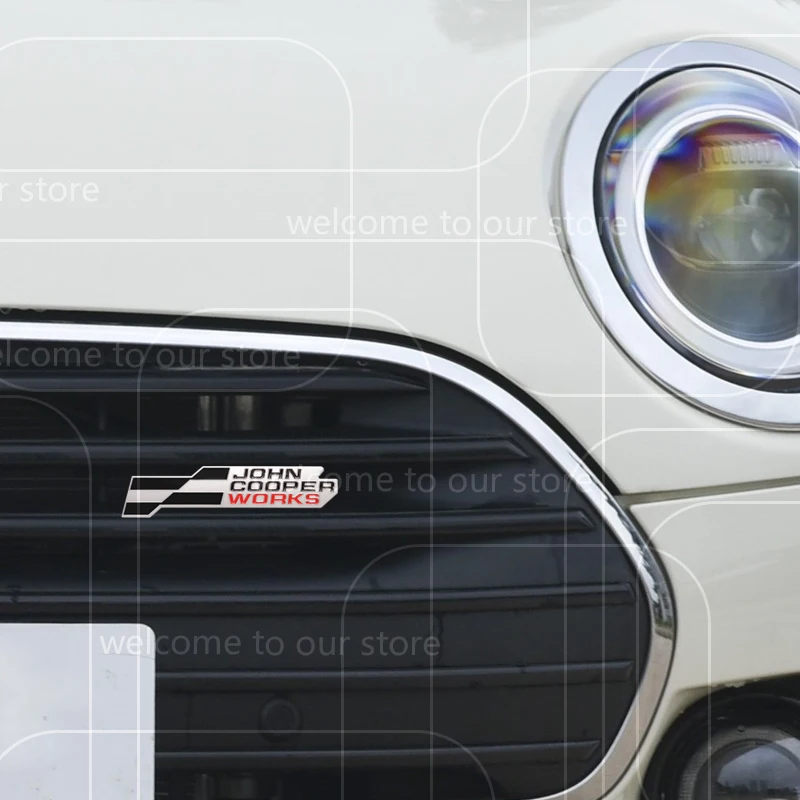 3D New JCW Car Sticker Front Grille Zinc Alloy Emblem For Mini Cooper S U25 J01 J05 Aceman F66 F65 F67 Rear Trunk Badge Decal