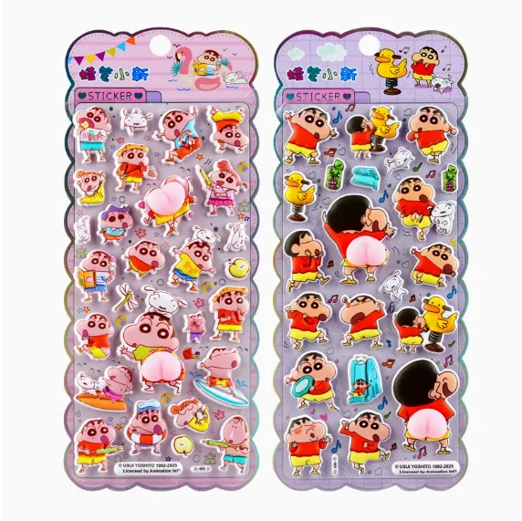 새로운 만화 3D 크레용 신짱 엉덩이 모양 스티커 귀여운 애니메이션 퍼피 장식 핸드 어카운트 노트북 폰 케이스 스크랩북