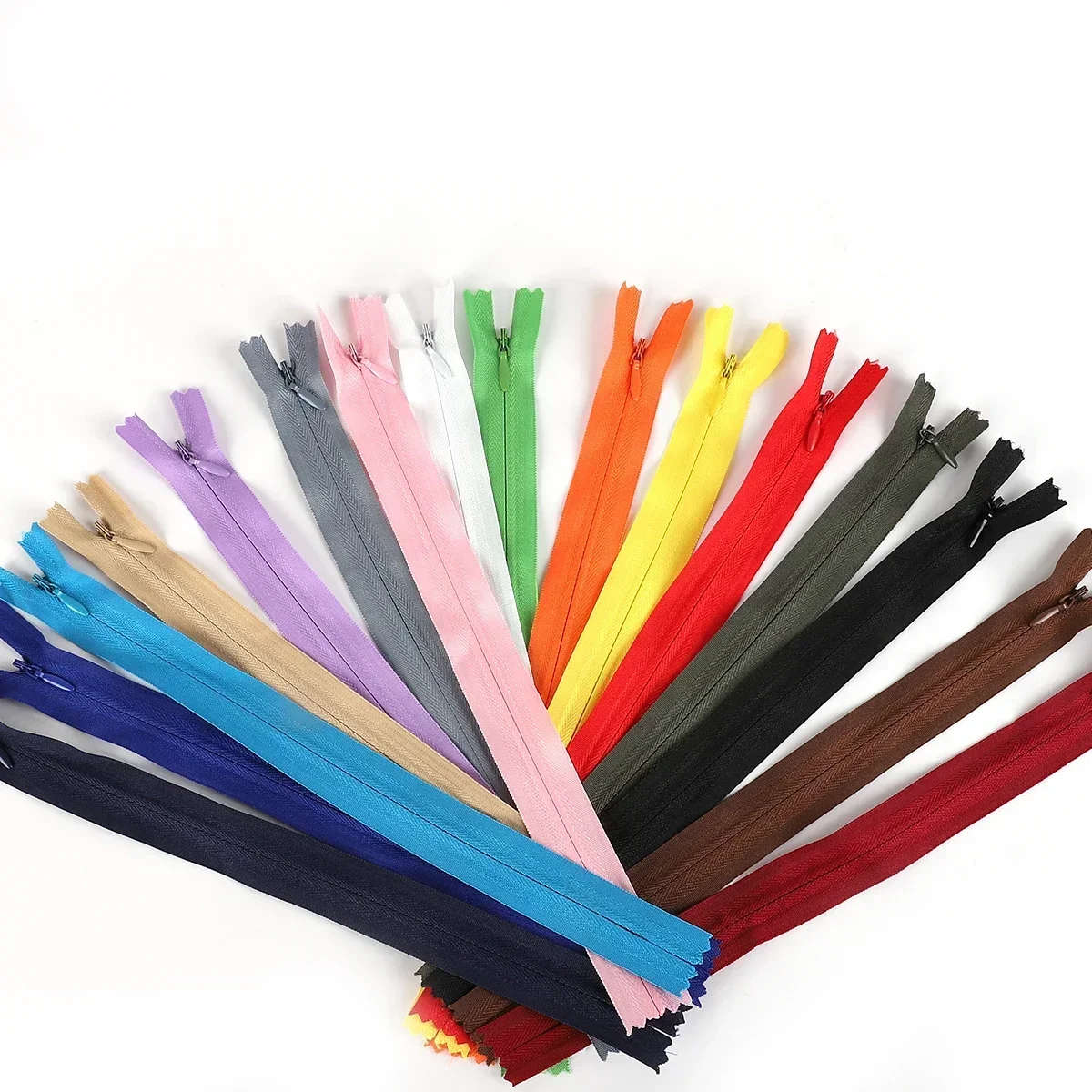 10pcs/bag 28cm 35cm 40cm 50cm 55cm 60cm Long Invisible Zippers DIY Nylon Coil Zipper For Sewing Clothes Accessory