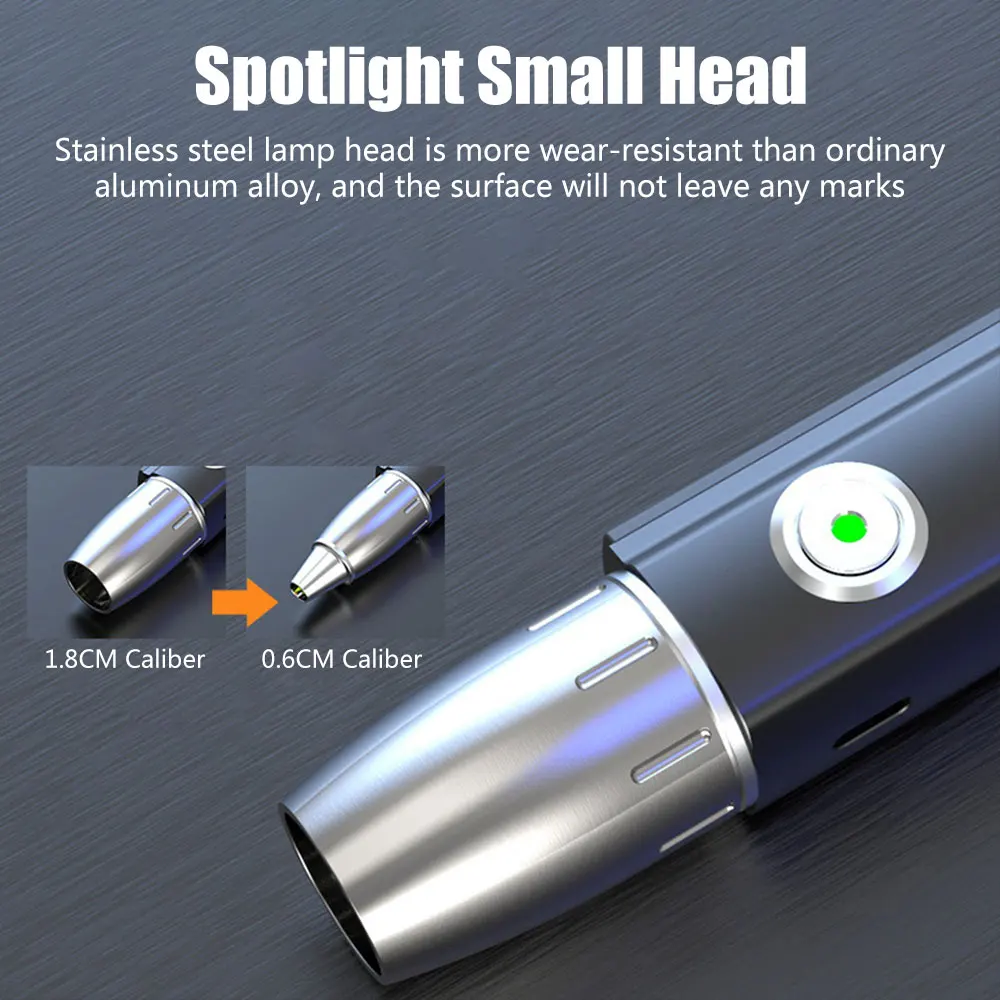 D5 Rechargeable led Flashlight 4 LED Light Sources Professional Jade Identification Light Type-C Charge edc Torch UV 395 Light
