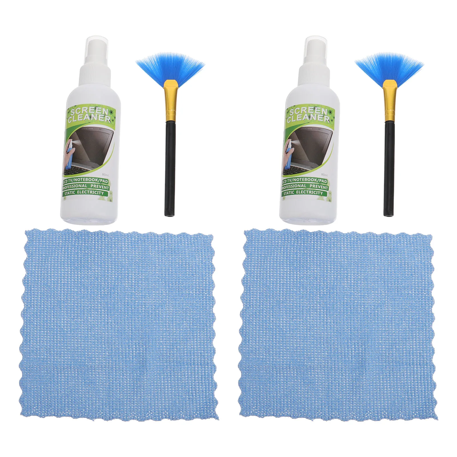 

2 Sets CD Cleaning Kit Vinyl Records Spray Cleaner Scratch Remover Turntable Brush Polyester Nylon Material Deep for Record