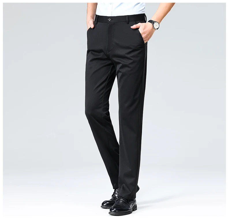 29-42 männer Sommer Dünne Mode Business Casual Anzug Hosen Lange Hosen männer Elastische Gerade Hülse Formale hosen Plus Größe – Detail 17