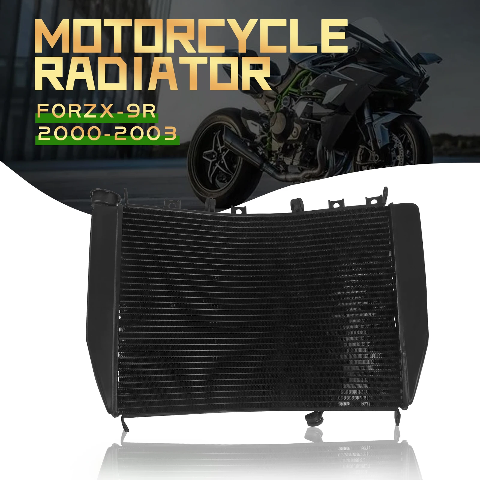 For Kawasaki ZX-9R 2000 2001 2002 2003 ZX9R 00 01 02 03 Motorcycle CNC Aluminum Radiator Cooler Cooling Water Tank Protection