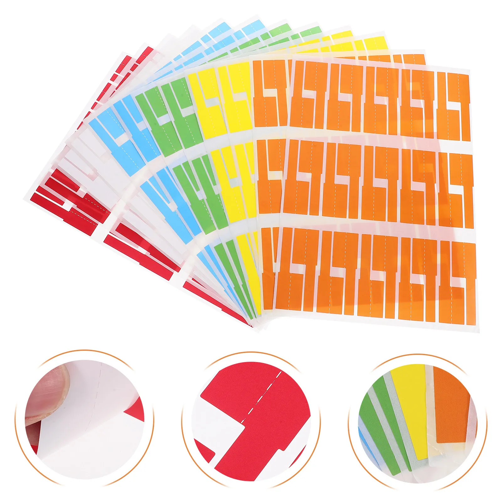 

12 Sheets Heavy-Duty P-Shaped Cable Labels Easy-Apply Self-Adhesive Wire Tags for Tidy Desk Cable Organization Colorful Cord