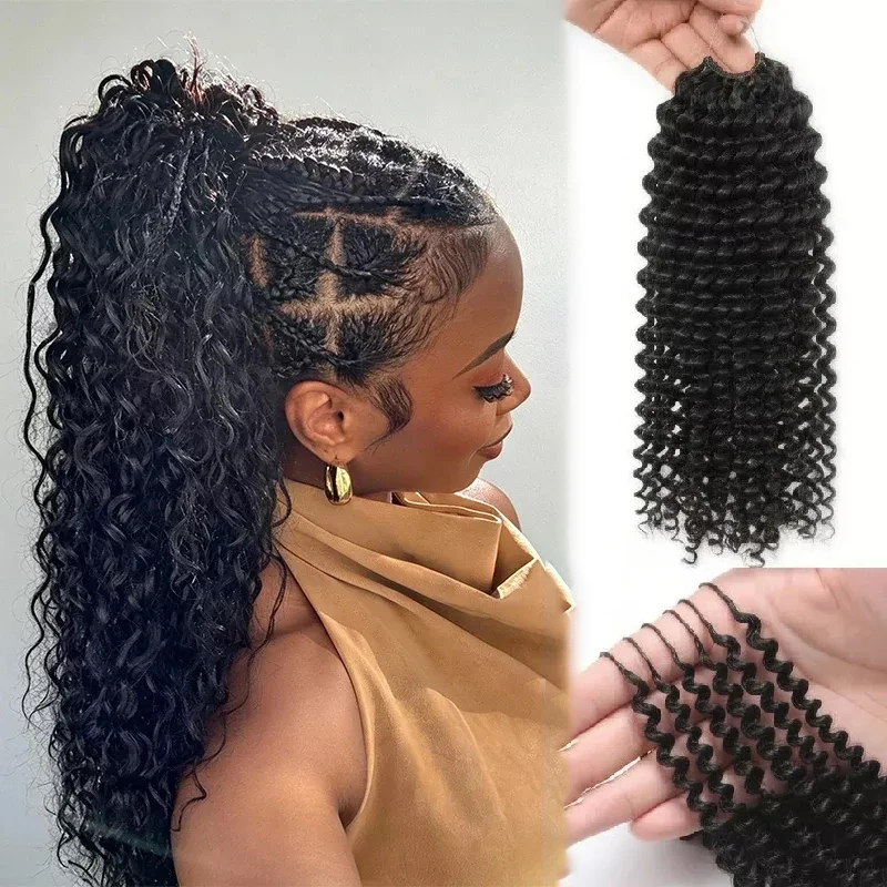 Cheveux naturels à ondulations profondes Smilegirl, cheveux naturels à nouer au crochet, sans nœuds, effet plume invisible, pour femmes, cheveux bouclés à la française, pré-séparés, à nouer au crochet.