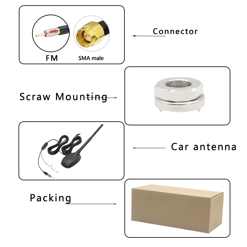 Imagem -05 - Car Gps Antena Radio Splitter Antena Digital Amplificada 18dbi Compatível com Sma Macho fm am