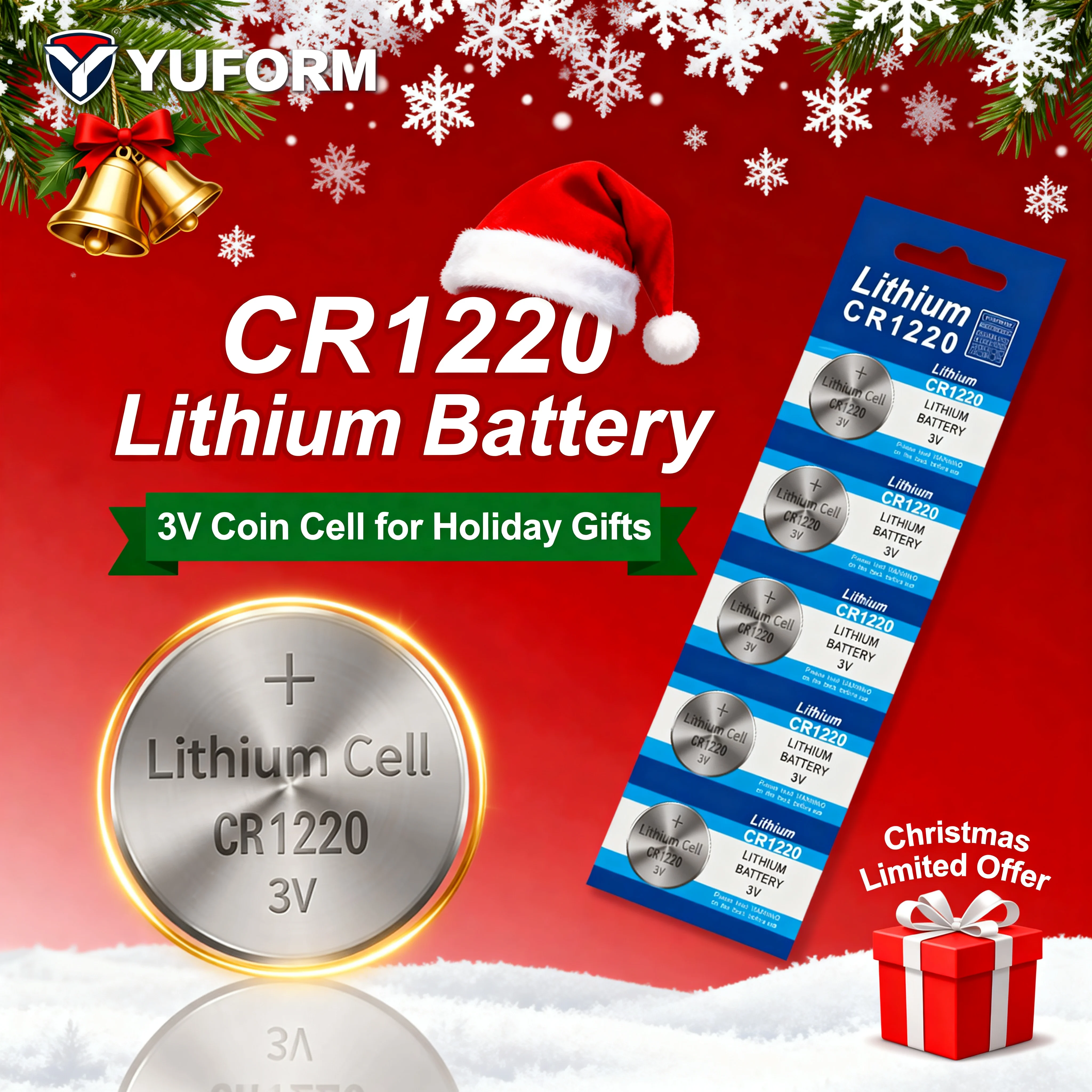 

3V CR1220 BR1220 DL1220 Lithium Button Coin Cell Battery for Car Key Remote Control Watch Toy