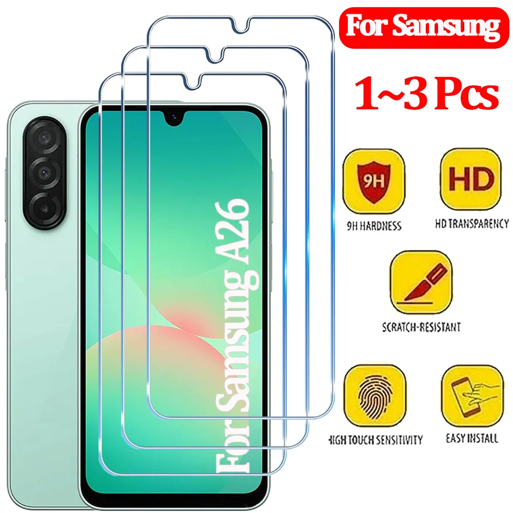 1~3PCS Tempered Glass For Samsung Galaxy A56 A55 A54 A53 A16 A26 A36 Screen Protector For Samsung A15 A25 A35 HD