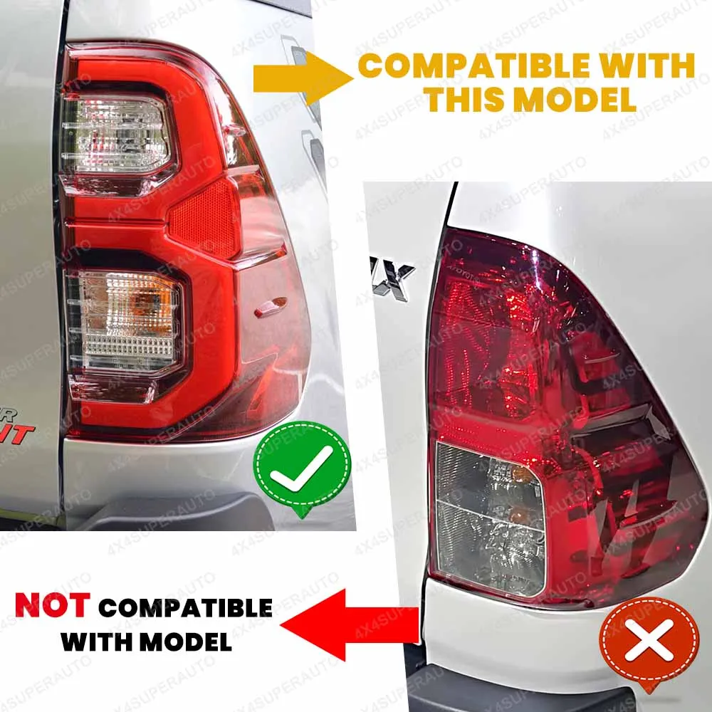 Taillights Cover Trim For Toyota Hilux Revo 2021-2025 ABS Matte black Rear Lamp Cover Tail light Protector Car Accessories