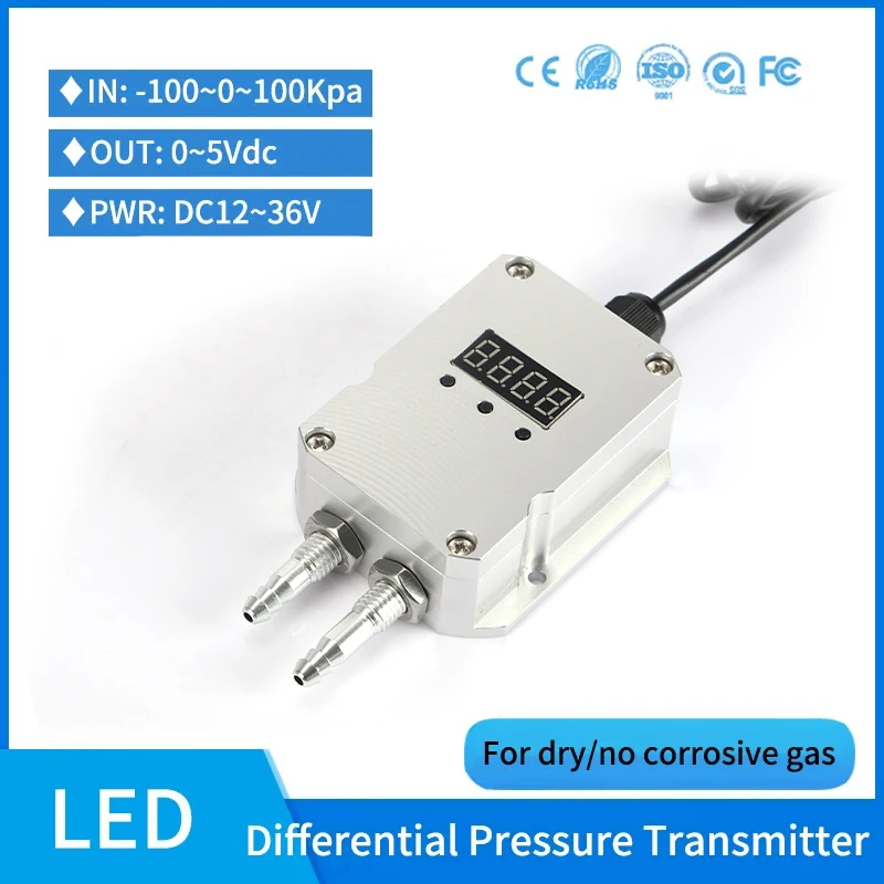 

Micro 100pa Air Differential Pressure Transmitter Air hvac 0-5v 1kpa Pressure Sensor Mall Pipeline Wind Pressure Corridor