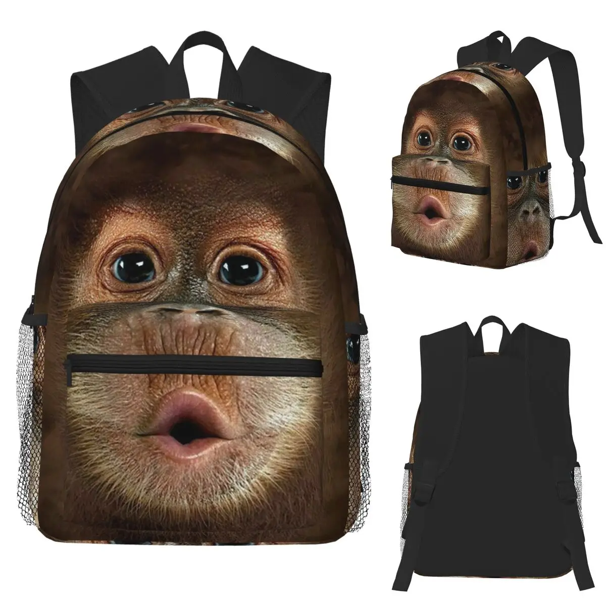 

Animal Orangutan Tiger Shark Jagur Student Backpack School Bag Hiking Travel Daypack for Men Women Fashion Bookbag Shoulder Bags