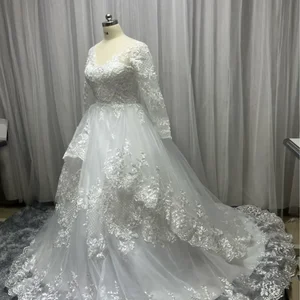 Langfraute Brautkleider, Prinzessinschichten, groß, personalisiert, Dubai, Arabisch, Braut, 2023 12 Hauptverkäufe arabische Rassenkleider - №10