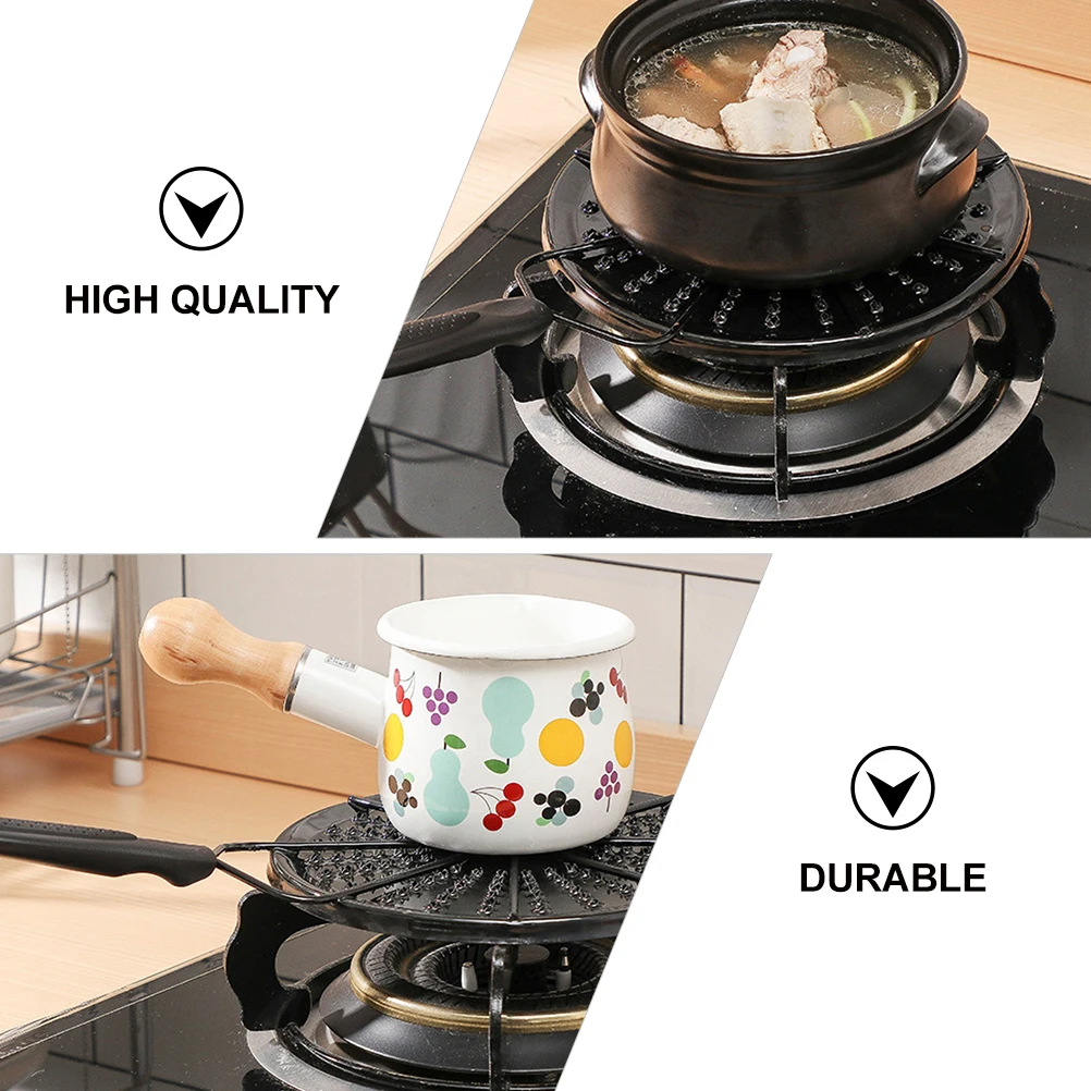 

1pc Radiating Plate Anti Charred Thermal Conductor Black Heat Diffuser Gas Stove Enamel Fast Uniform Heat Cookware Porridge