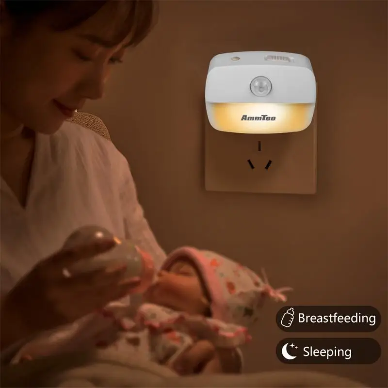 Luz LED de noche con enchufe inteligente, Sensor de movimiento de 240V, lámpara de pared con Sensor, para dormitorio, pasillo, WC, novedad