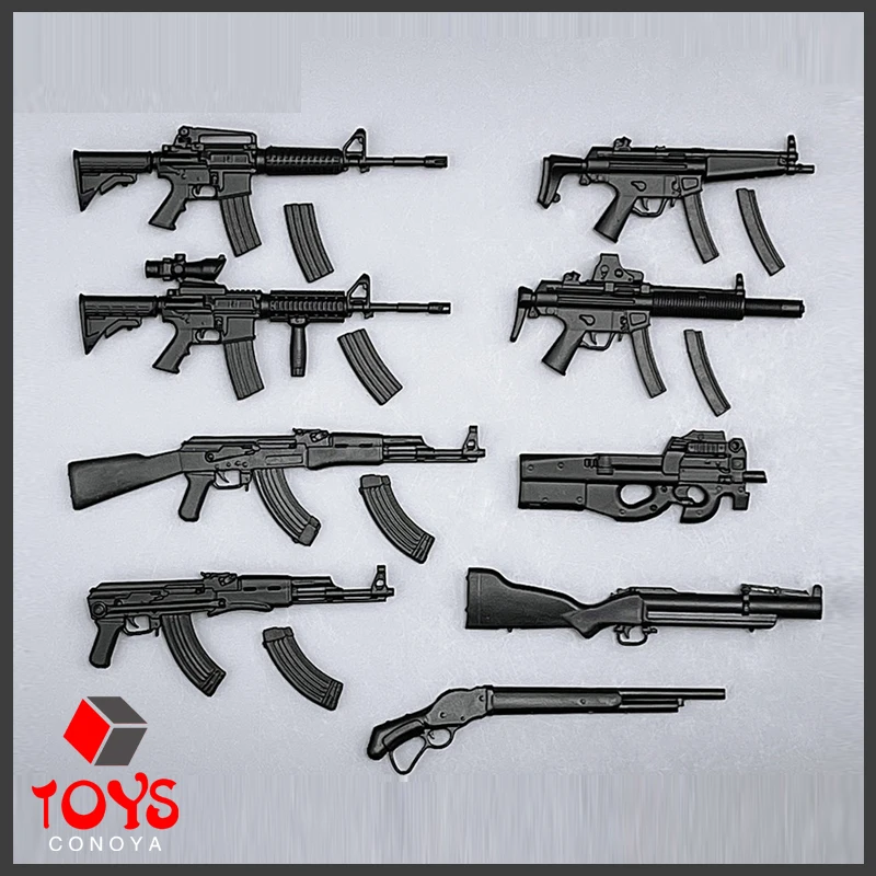 ZYTOYS ZY6001 1/12 MP5 M4 AK47 M1887 Soldier Gun Model 9pcs Mini Scene Accessories Fit 6'' Soldier Action Figure Body Dolls