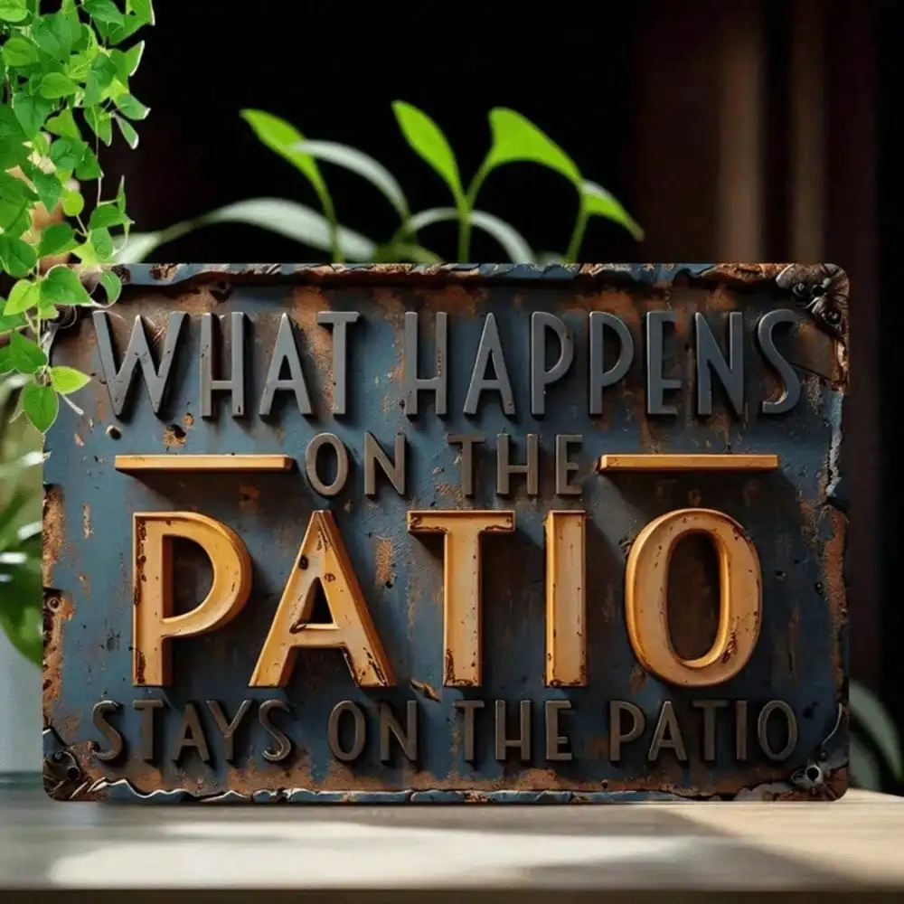 Vintage Metal Wall Art 11.8x30in Patio Sign Outdoor Decor Rustic