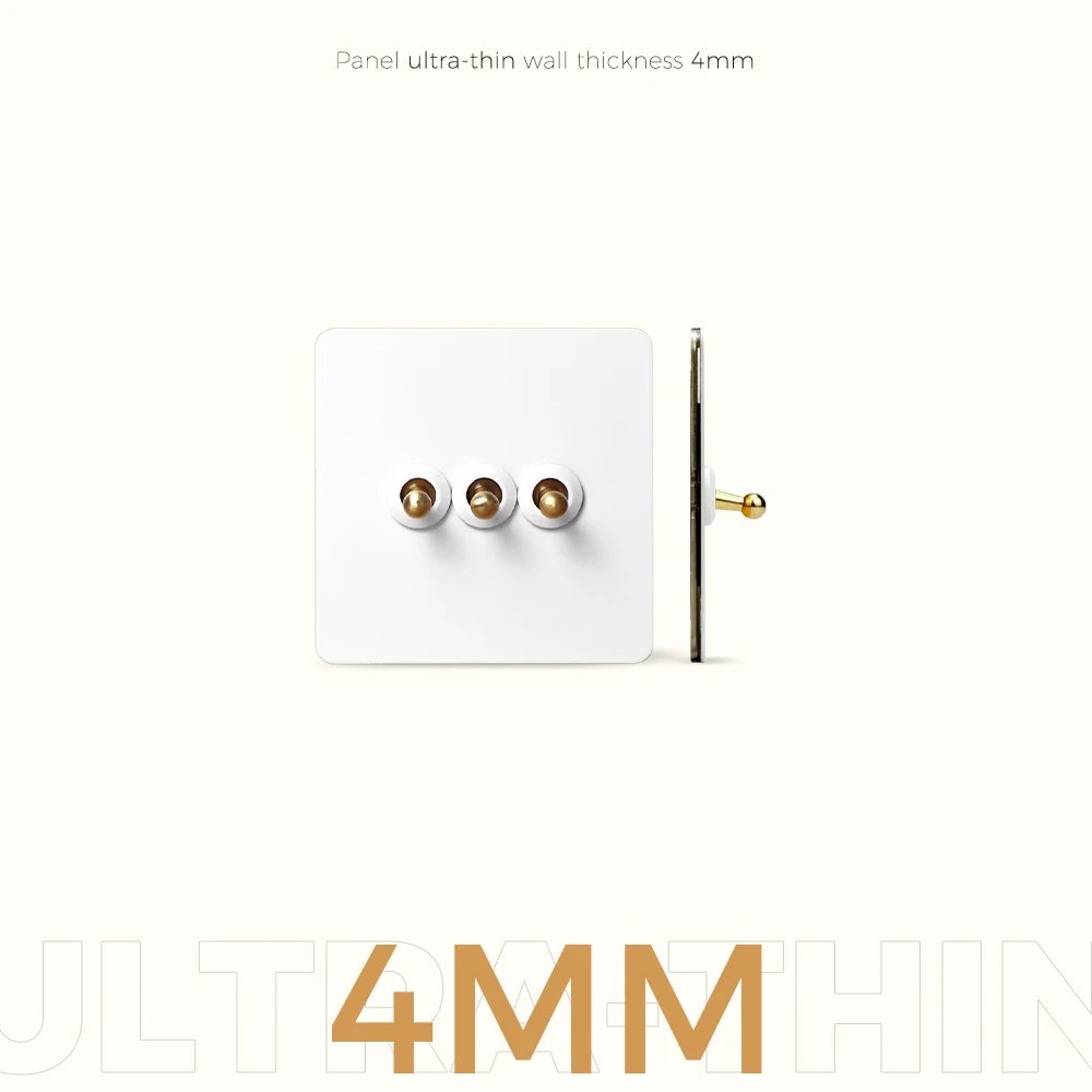 Avoir Matte White Rocker Toggle 1/2/3 Gang Momentary Switch Retro Spring Return Switch USB Wall Socket Type C Home Improvements
