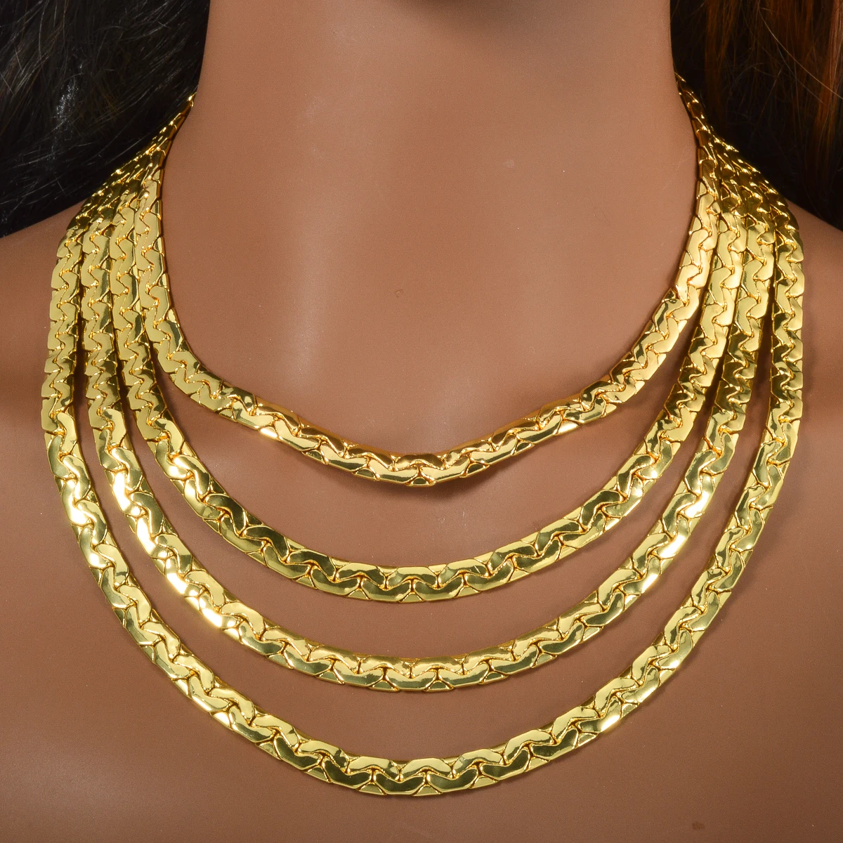

7mm Dubai 18k Gold-plated Necklace Italian 750 Mark Hip-hop Snake Chain Jewelry Pendant Accessories Fashion Men Women Gifts