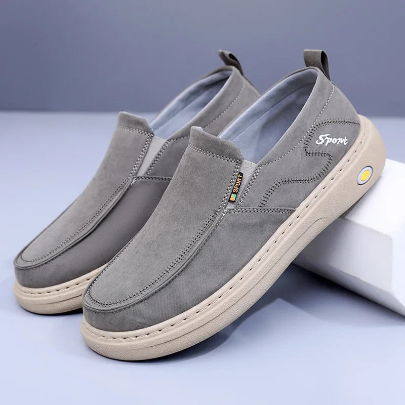 

Men Suede Slip on Casual Shoes Lightweight Non Slip Walking Shoes Comfortable Soft Sole Fashion Sneakers Daily Work Office Wear