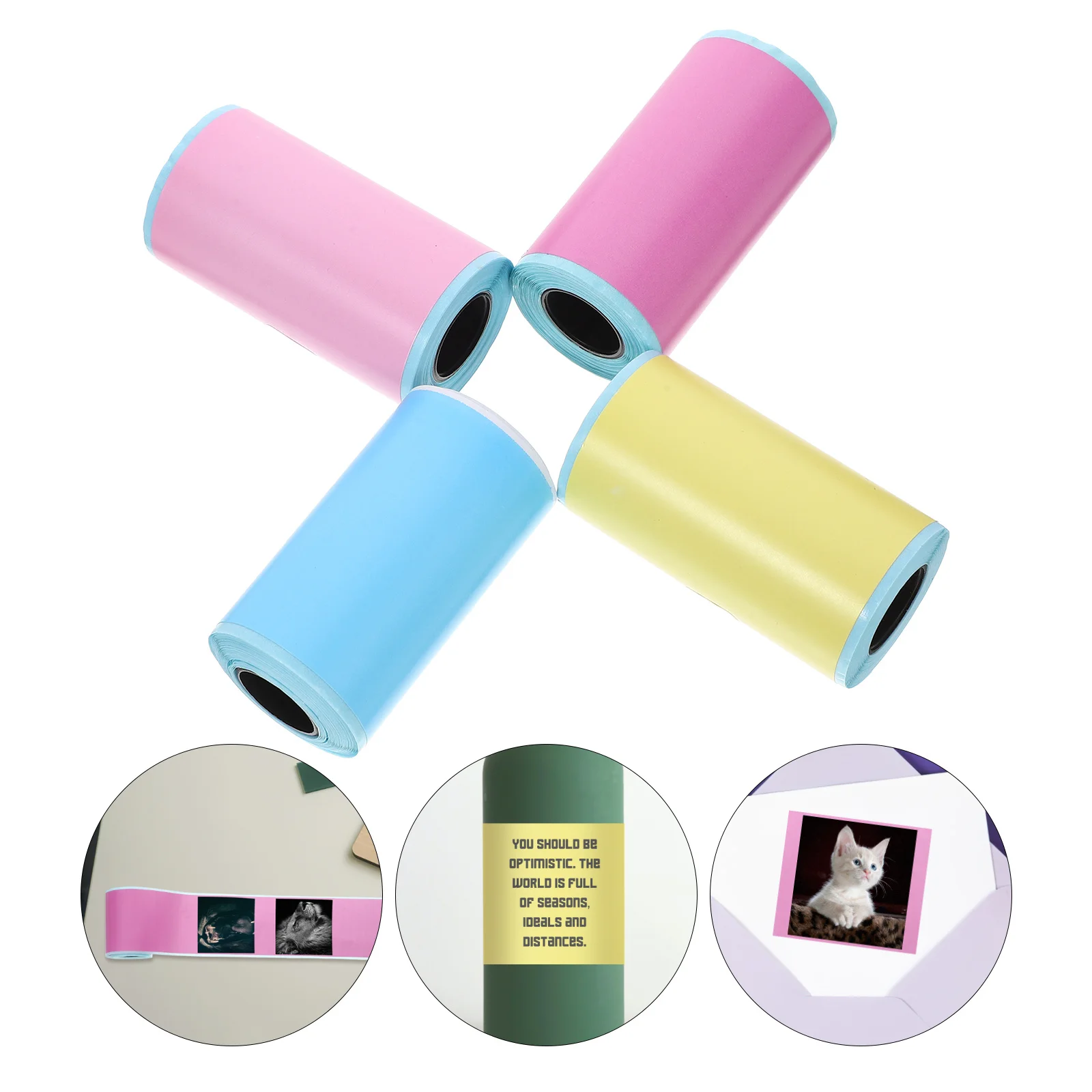4 Rolls Self Adhesive Printer Label Paper Mini Sticker For Price Tags Bottle Labels Reminder Classified Marking Organizing