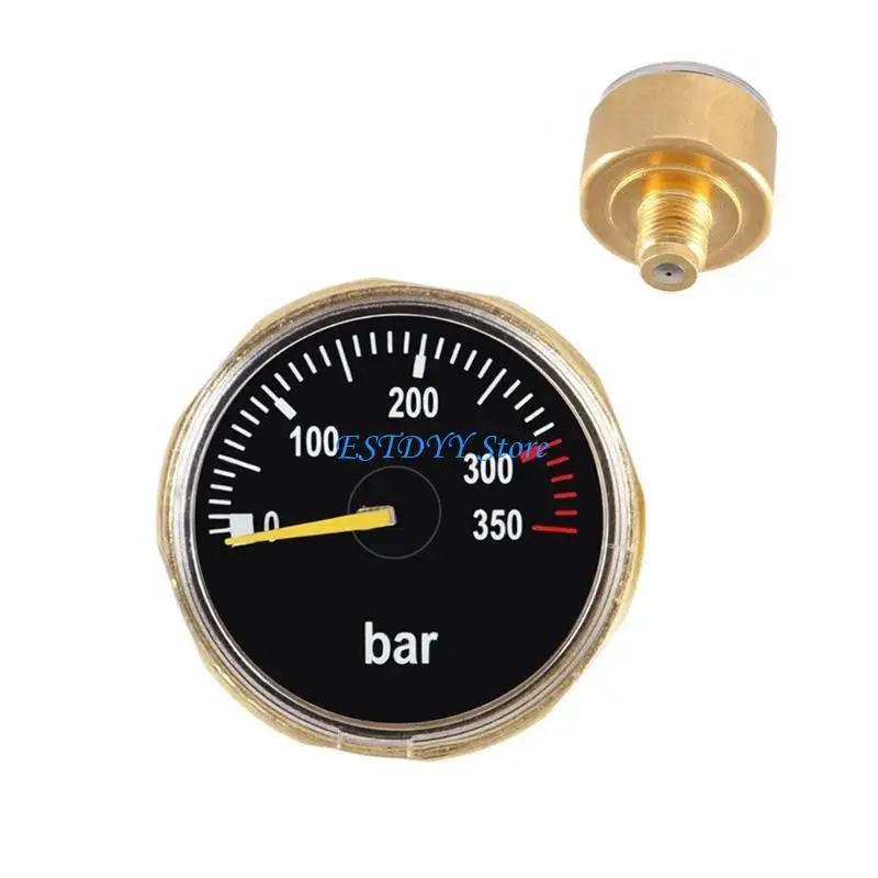 G6DE Waterproofed 350Bar Pressures Meter Threaded Shock Resistant Mechanism Brasses For Aquatic Sports
