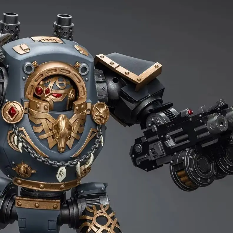 【H24CM】JOYTOY Warhammer 40K Space Wolves Contemptor Dreadnought mit Gravis Bolt Cannon 1/18 Actionfigur