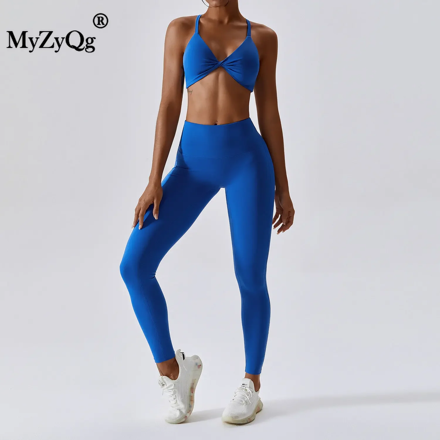 MyZyQg-Soutien-gorge de sport deux pièces pour femme, soutien-gorge de course, sous-vêtements de fitness, survêtement d'entraînement décontracté, tenues de jogging