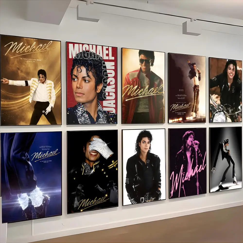 singer pop legend M-Michael Jackson Poster Classic Wall Art Home Decor Peel and Stick Unframed