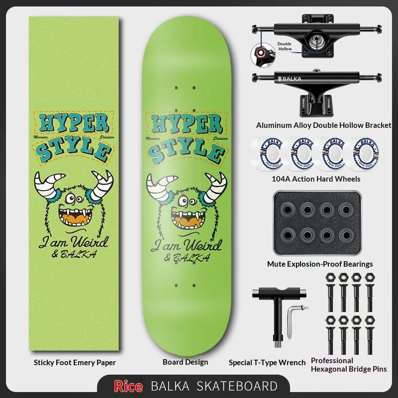 

Комплектный скейтборд-круизер для детей и взрослых, дека из клена, противоскользящее покрытие, подшипники ABEC9, колеса из полиуретана, светодиодная подсветка, лонгборд, зеленый