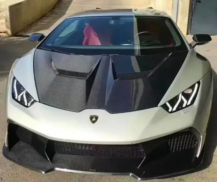 New！ Real Forging Carbon Fiber Front Engine Hood Vent Cover For Lamborghini Huracan LP580 LP610 2014 2015 2016 2017 2018 2019 20