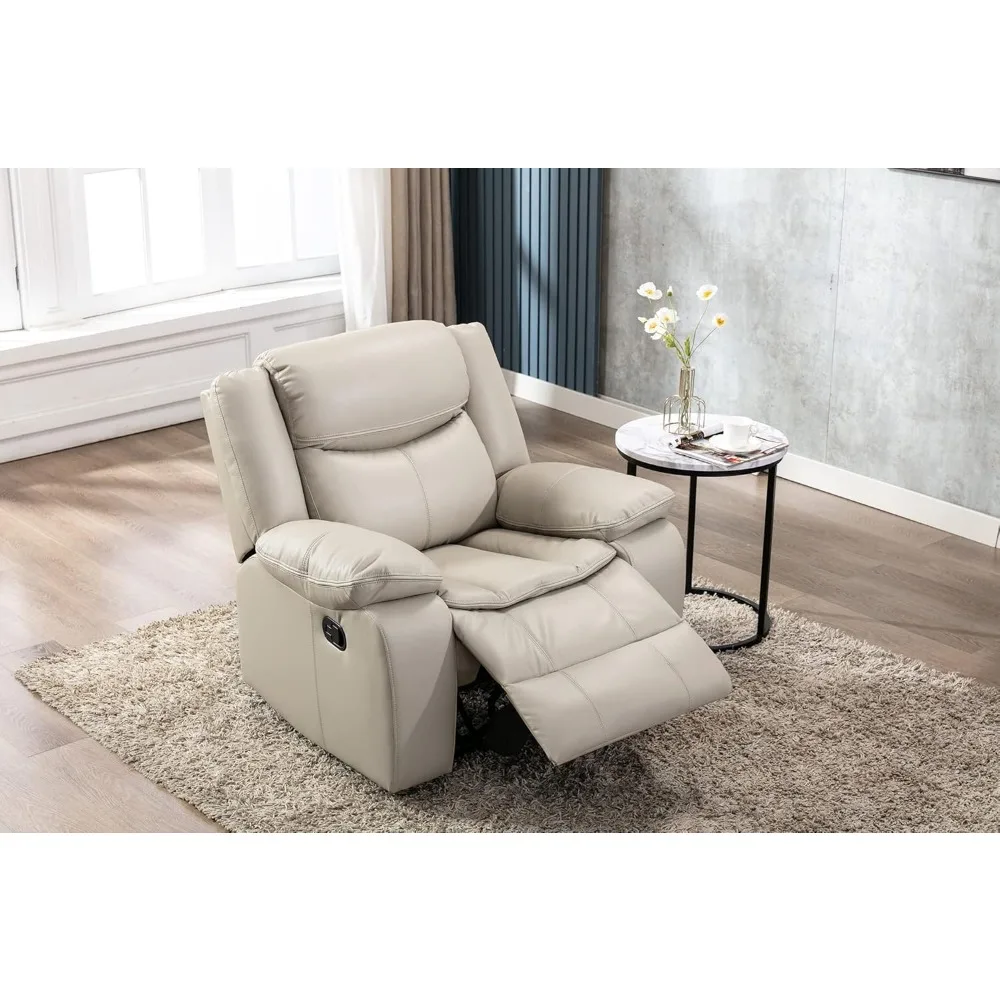 Breathable Leather Manual Recliner for Living Room