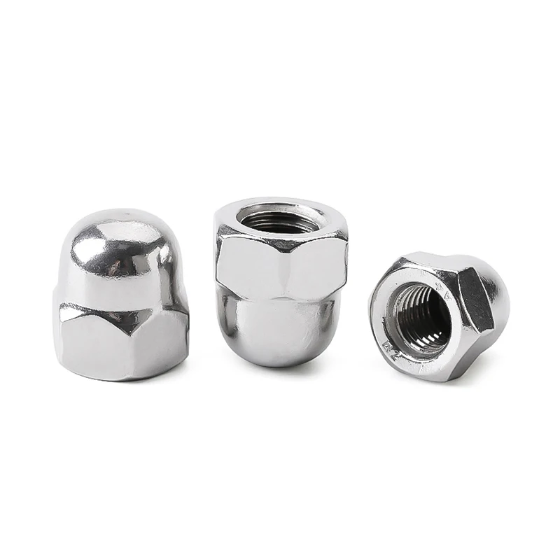 M6 M8 M10 M12 M16 Hex Dome Acorn Nut 304 Stainless Steel Terbalik Memutar Benang Kiri Acorn Nut 1/2/5/10pcs
