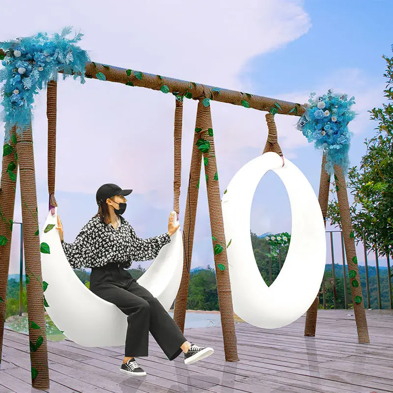 

Outdoor swing, garden hanging chair, activity decoration landscape clock in drainage solar light, moon swing